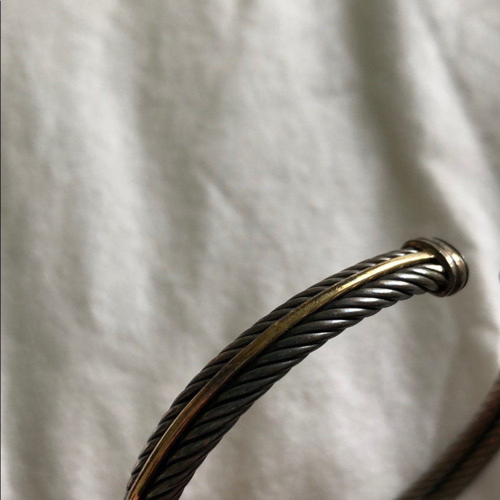 David Yurman small cable gold and silver cuff